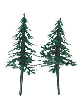 Picture of FIR TREES PLASTIC CAKE TOPPER PICKS 9CM (3.5)